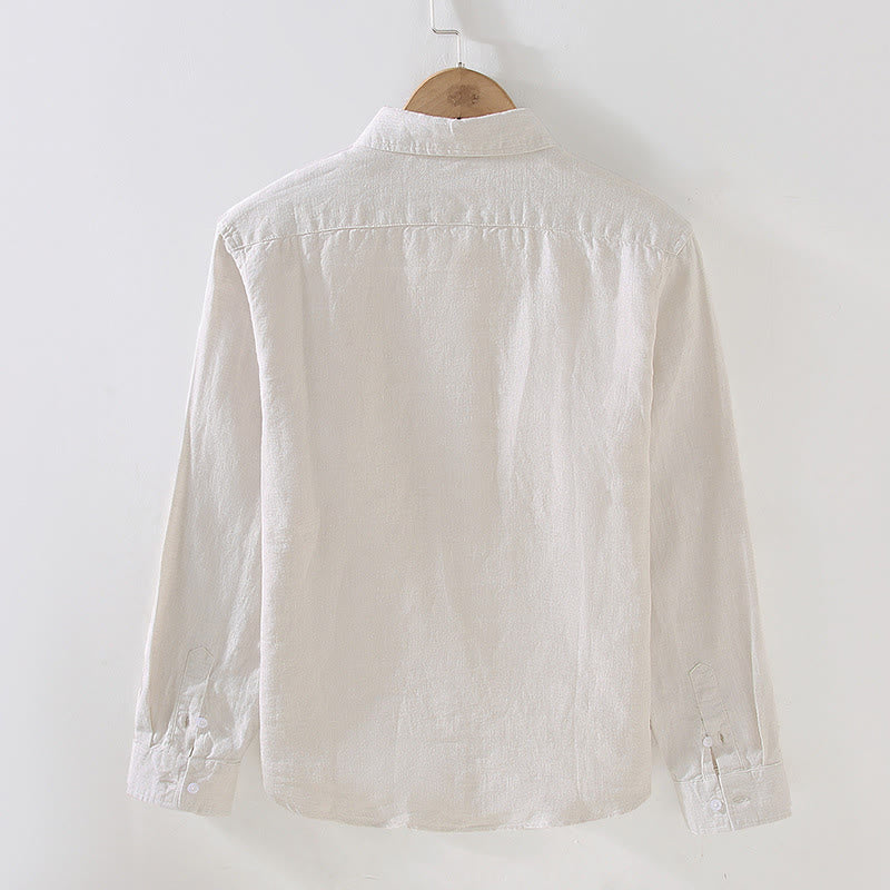 Tactile Linen Long Sleeve Mindful Meditation Men's Shirt