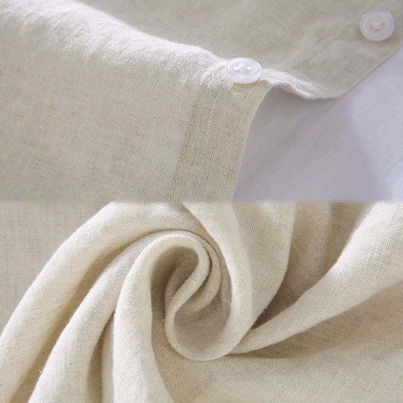 Tactile Linen Long Sleeve Mindful Meditation Men's Shirt