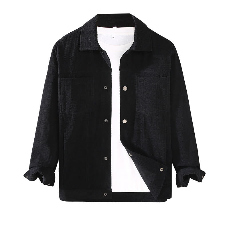 Commute Lapel Design Buttons Men's Long Sleeve Jacket With Pockets