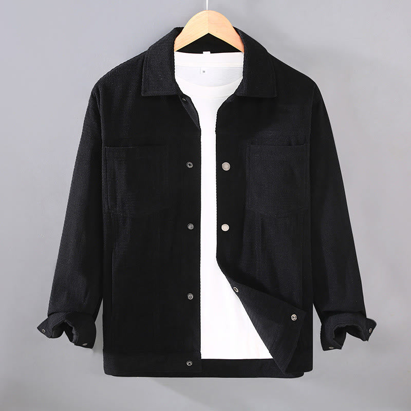 Commute Lapel Design Buttons Men's Long Sleeve Jacket With Pockets