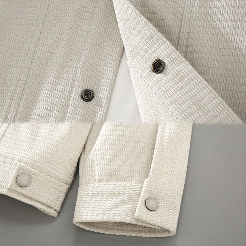 Commute Lapel Design Buttons Men's Long Sleeve Jacket With Pockets