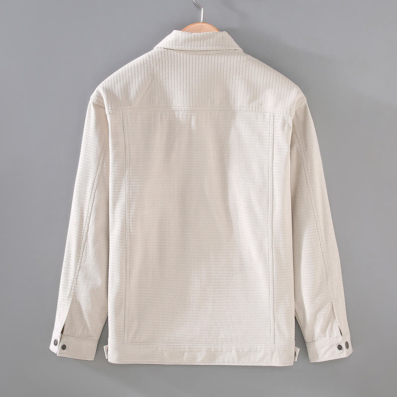 Commute Lapel Design Buttons Men's Long Sleeve Jacket With Pockets