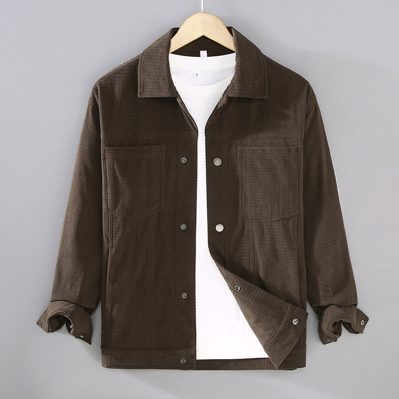 Commute Lapel Design Buttons Men's Long Sleeve Jacket With Pockets