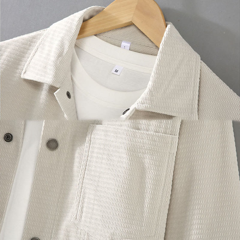 Commute Lapel Design Buttons Men's Long Sleeve Jacket With Pockets