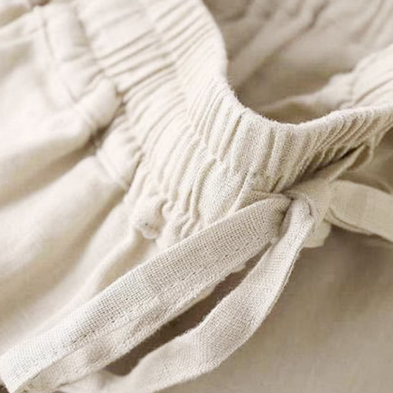 Casual High Waist Lace-up Wide Leg Pants With Pockets