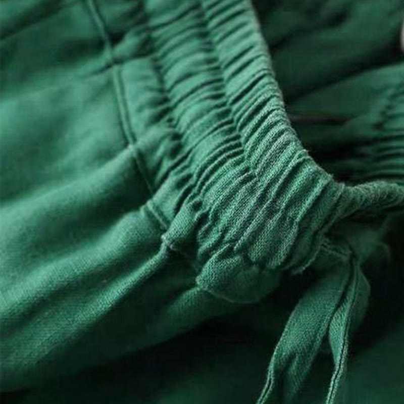 Casual High Waist Lace-up Wide Leg Pants With Pockets