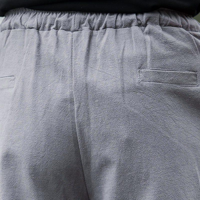 Plain Casual Cotton Bloomer Men's Pants With Pockets
