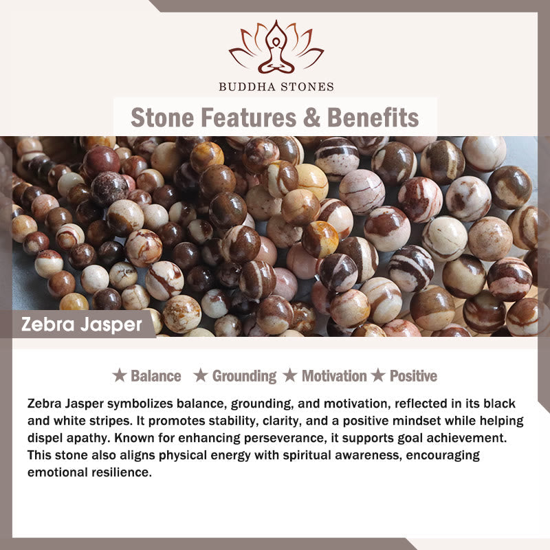 Zebra Jasper Agate Bead Positive Bracelet