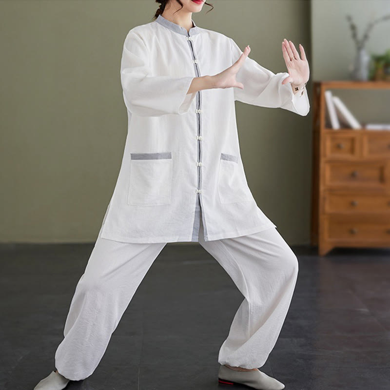 Breathable Cotton Two-Piece Meditation Set for Mindful Movement
