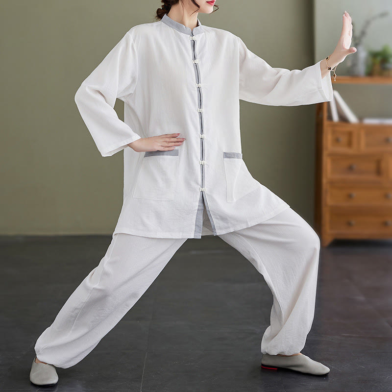 Breathable Cotton Two-Piece Meditation Set for Mindful Movement