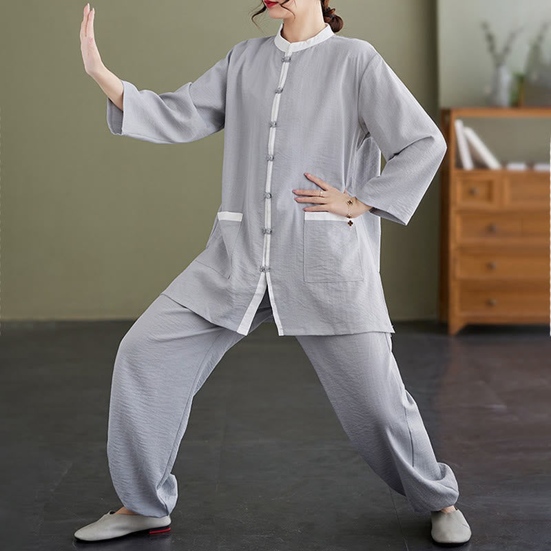 Breathable Cotton Two-Piece Meditation Set for Mindful Movement