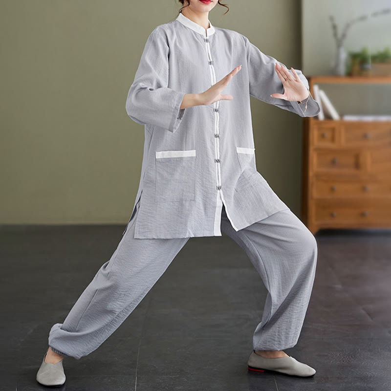 Breathable Cotton Two-Piece Meditation Set for Mindful Movement
