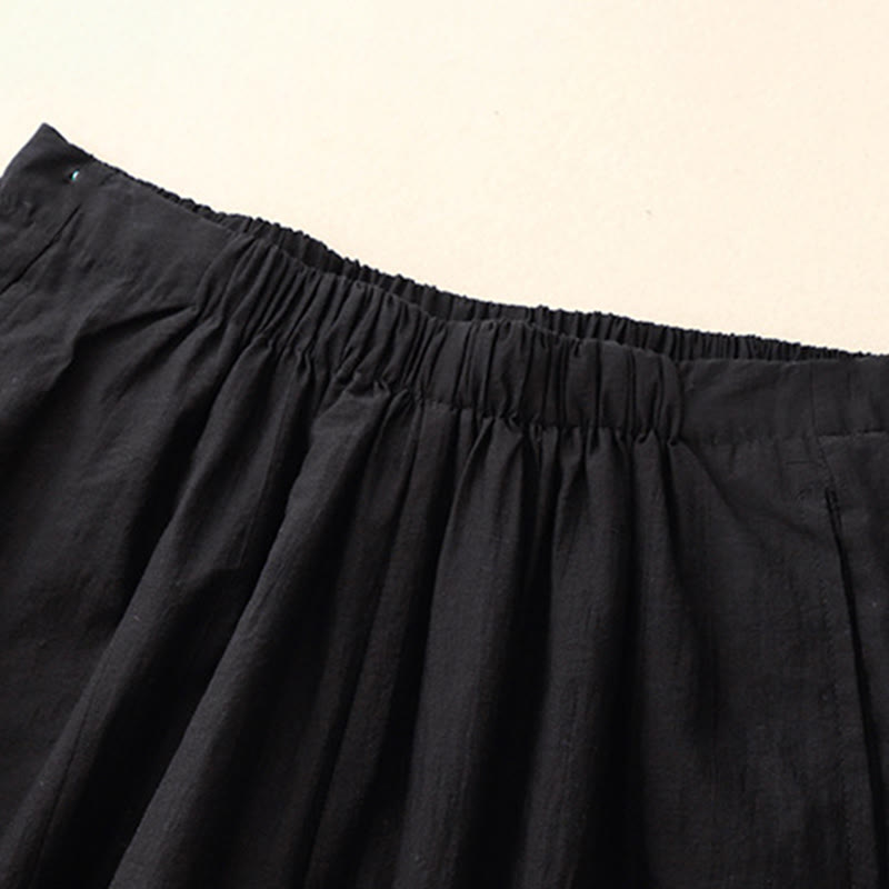 Casual Simple Design Women's Cotton Harem Pants With Pockets