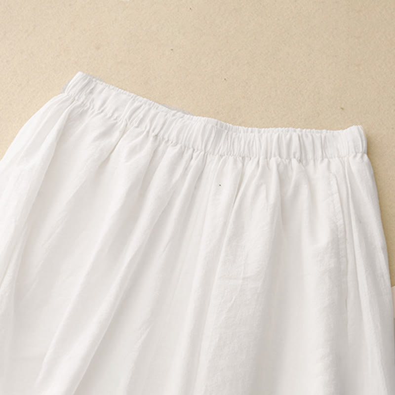 Casual Simple Design Women's Cotton Harem Pants With Pockets