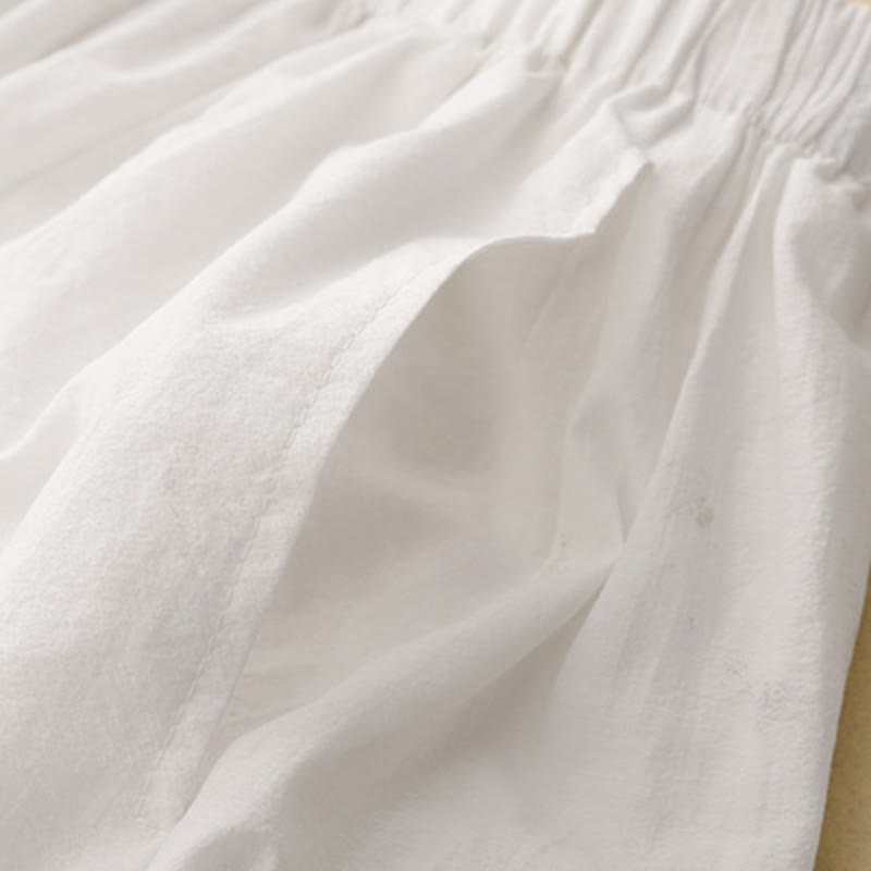 Casual Simple Design Women's Cotton Harem Pants With Pockets