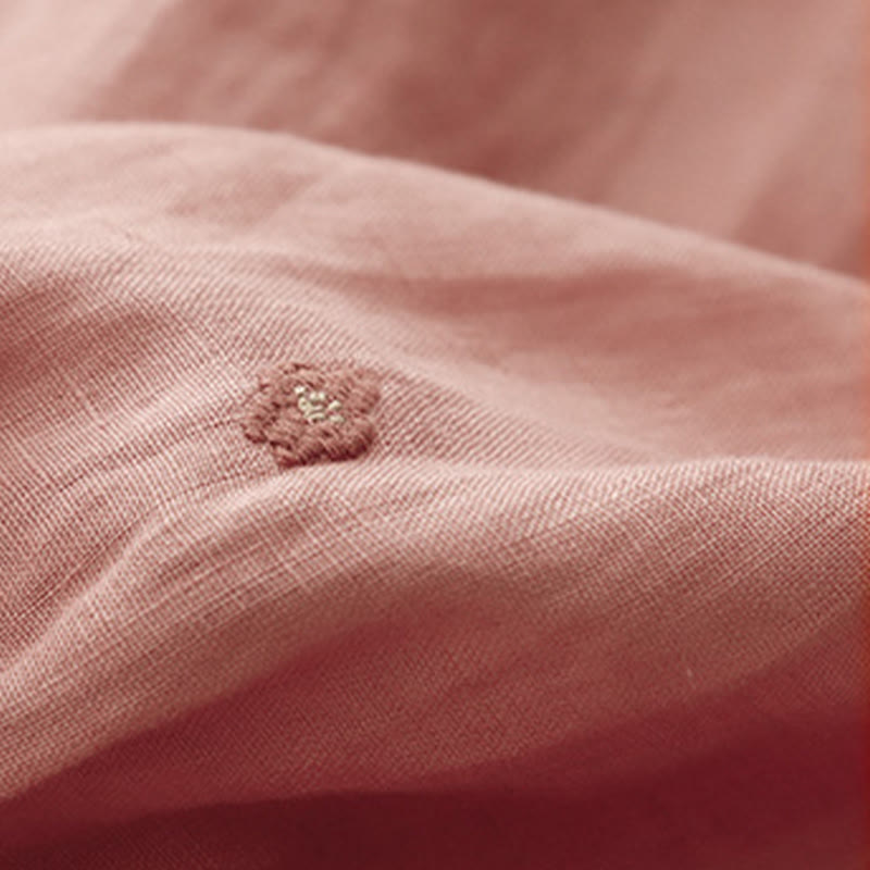 Cotton Linen Embroidered Cropped Meditation Harem Pants