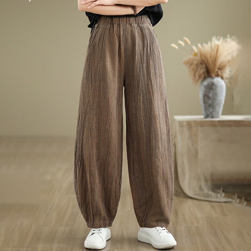 Breathable Cotton Linen Harem Meditation Pants with Pockets