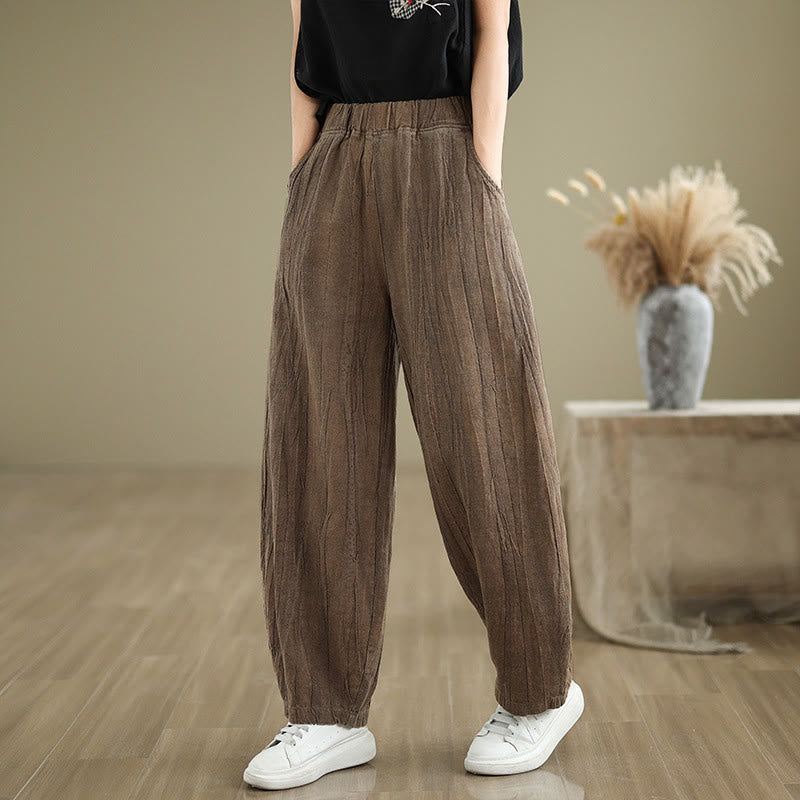 Breathable Cotton Linen Harem Meditation Pants with Pockets