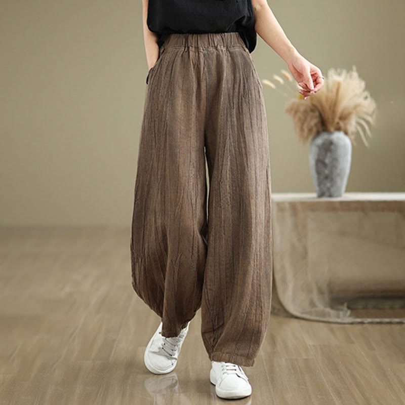 Breathable Cotton Linen Harem Meditation Pants with Pockets