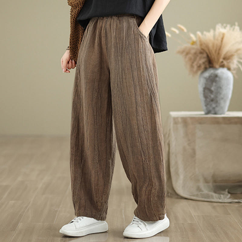 Breathable Cotton Linen Harem Meditation Pants with Pockets