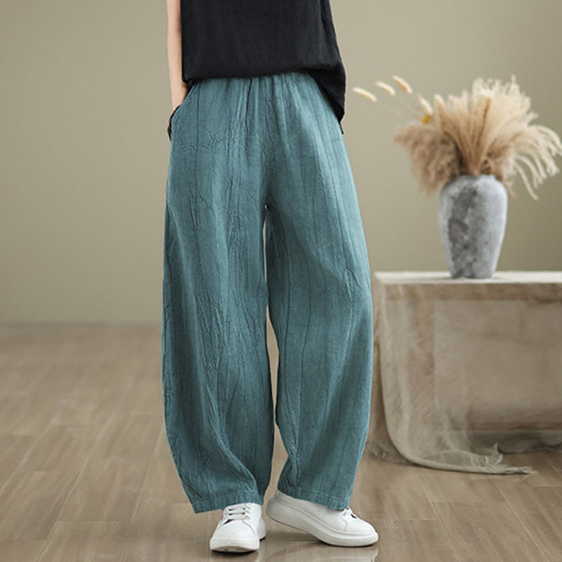 Breathable Cotton Linen Harem Meditation Pants with Pockets