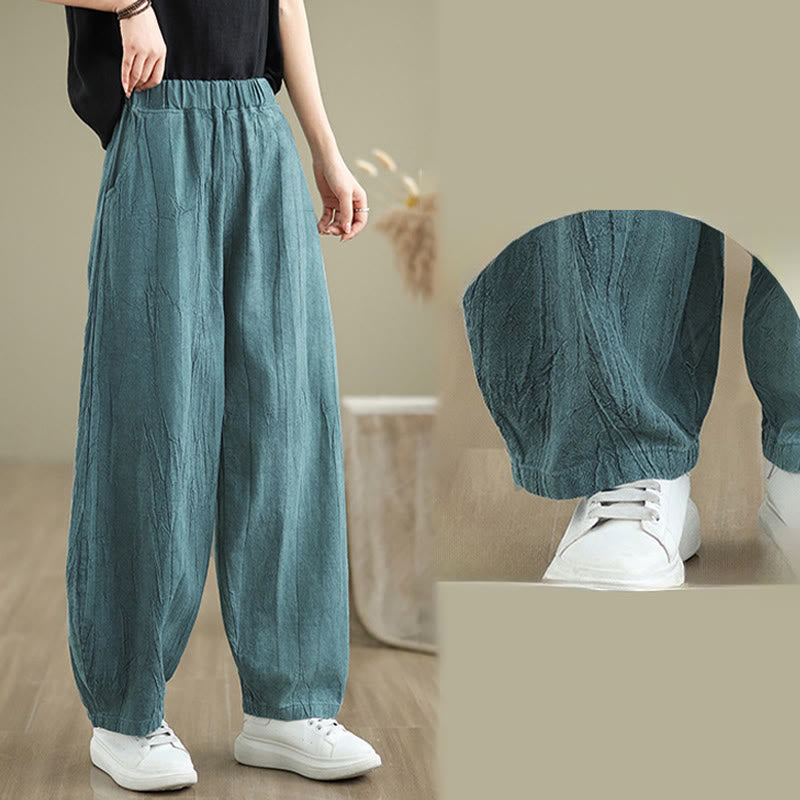 Breathable Cotton Linen Harem Meditation Pants with Pockets