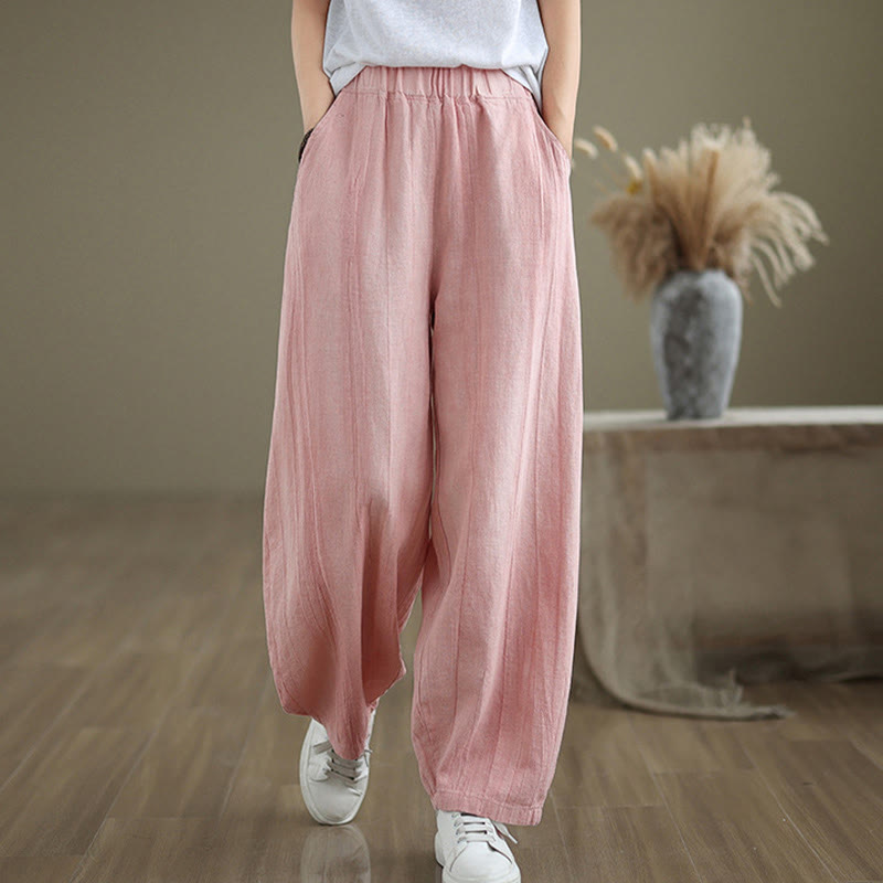 Breathable Cotton Linen Harem Meditation Pants with Pockets