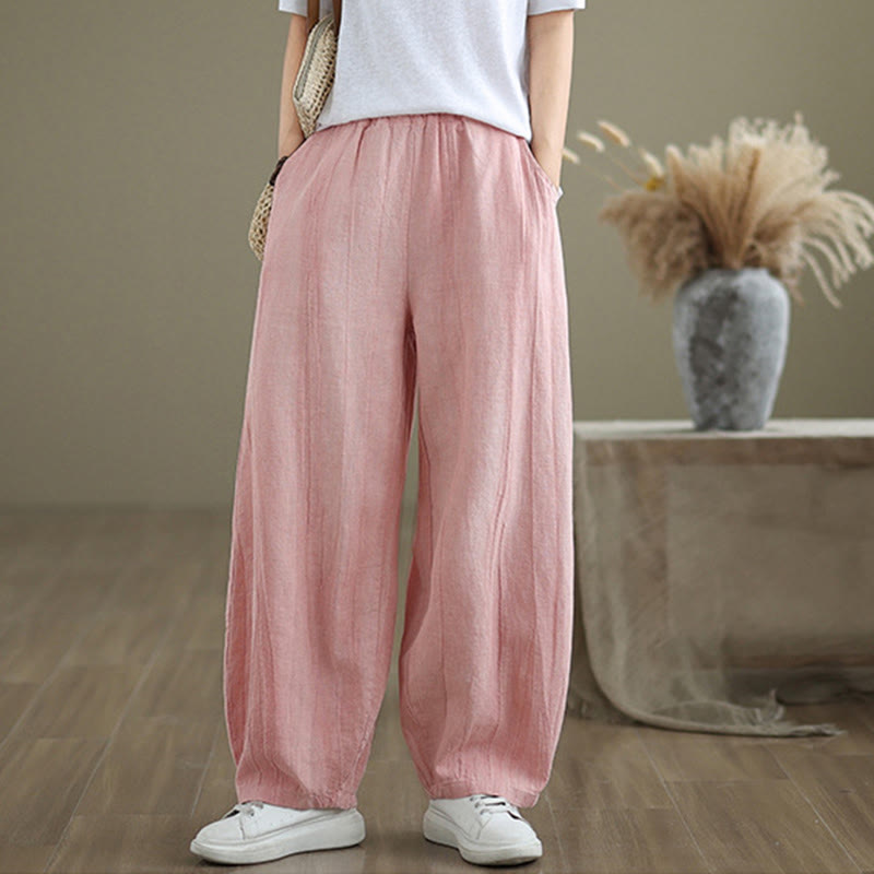 Breathable Cotton Linen Harem Meditation Pants with Pockets