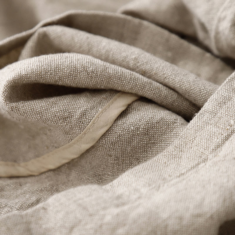 Casual Daily Drawstring Simple Design Women's Cotton Linen Pants With Pockets