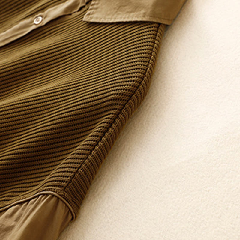 Breathable Cotton Corduroy Stand Collar Minimalist Jacket