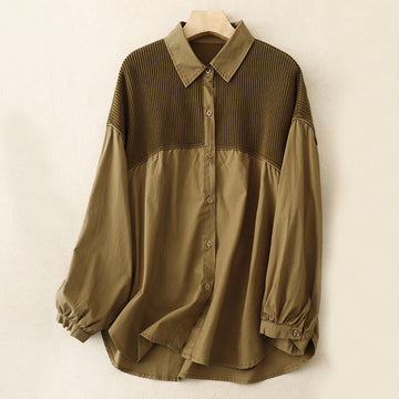 Breathable Cotton Corduroy Stand Collar Minimalist Jacket