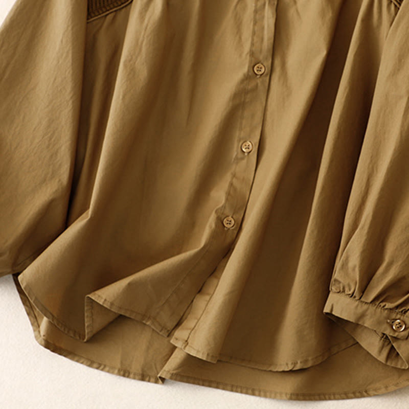 Breathable Cotton Corduroy Stand Collar Minimalist Jacket
