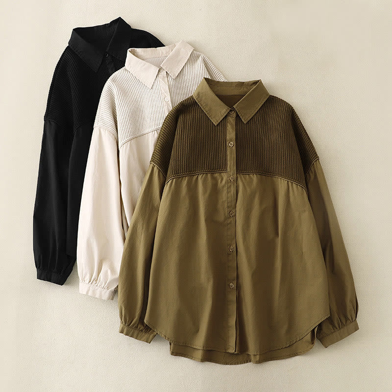 Breathable Cotton Corduroy Stand Collar Minimalist Jacket