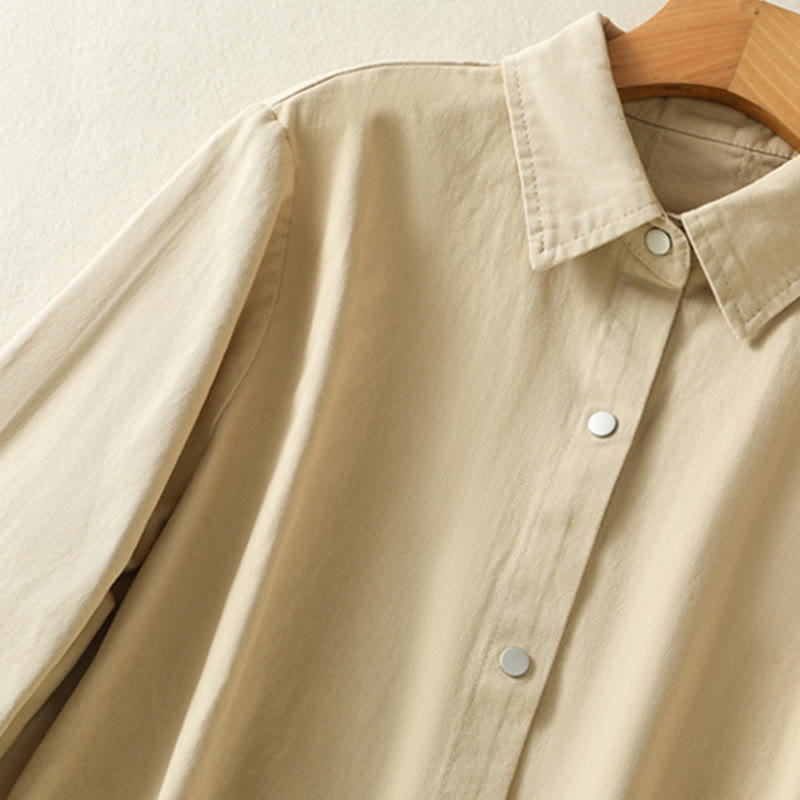 Plain Button Design Stand Collar Women's Cotton Jacket