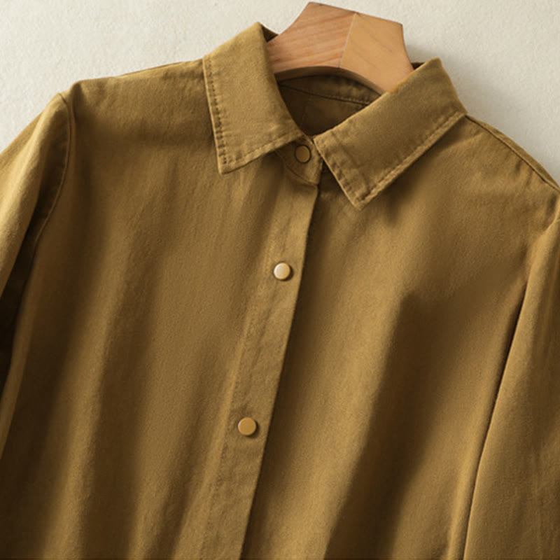 Plain Button Design Stand Collar Women's Cotton Jacket