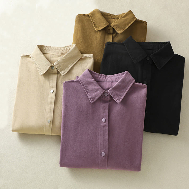Plain Button Design Stand Collar Women's Cotton Jacket