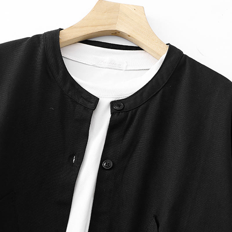 Breathable Cotton Crew Neck Long Sleeve Jacket for Mindful Daily Wear