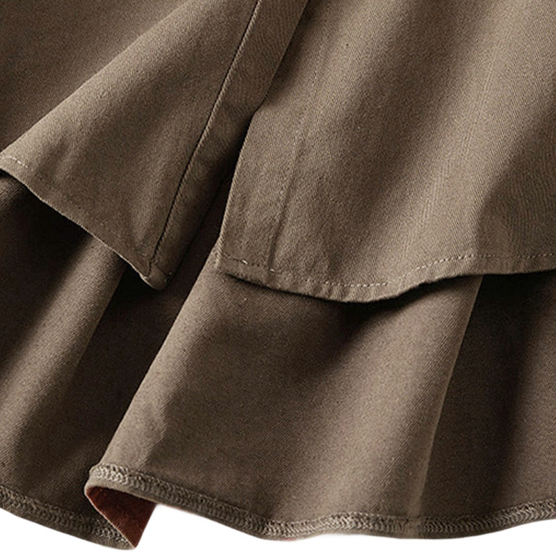 Fall Irregular Design Long Sleeve Women's Cotton Linen Lapel Jacket With Pockets