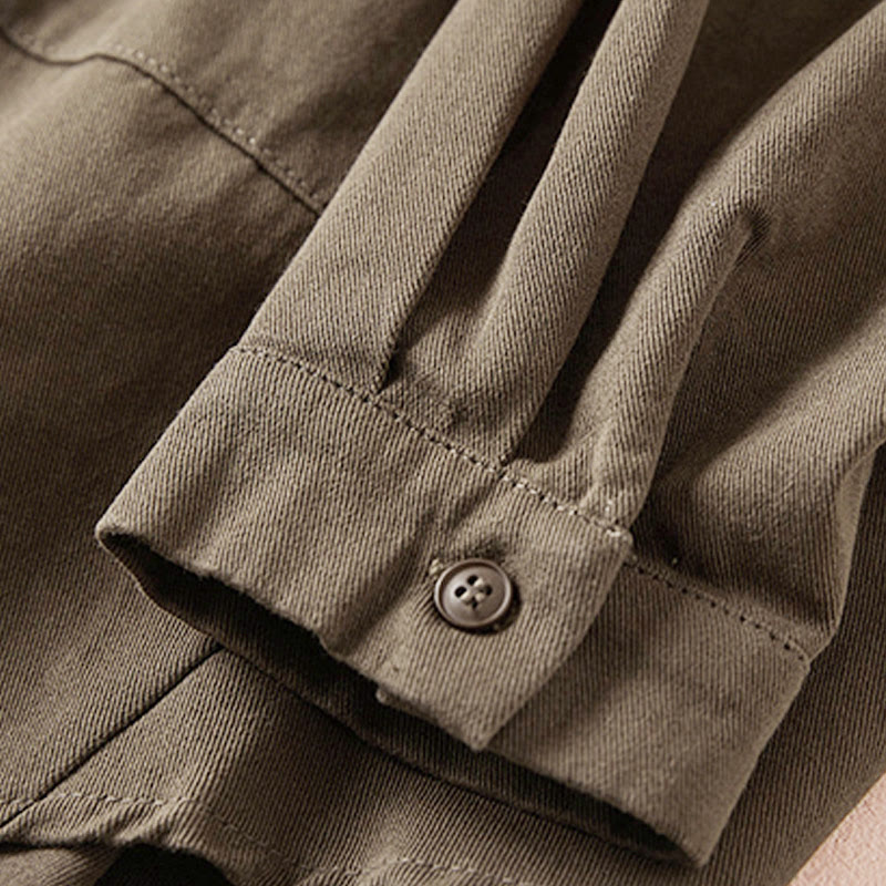 Fall Irregular Design Long Sleeve Women's Cotton Linen Lapel Jacket With Pockets