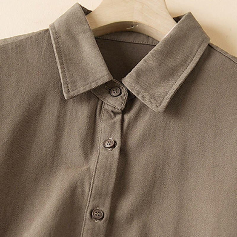 Fall Irregular Design Long Sleeve Women's Cotton Linen Lapel Jacket With Pockets