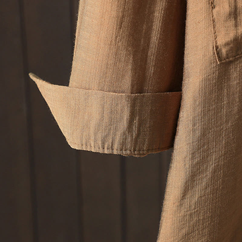 Breathable Cotton Stand Collar Everyday Layering Coat