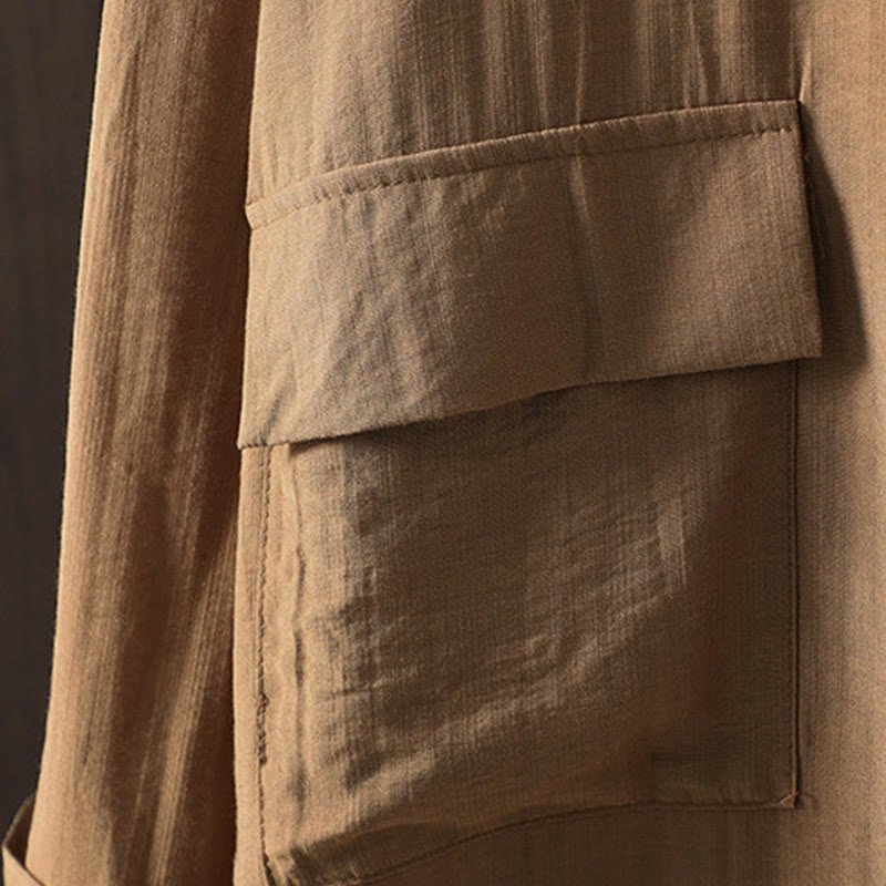 Breathable Cotton Stand Collar Everyday Layering Coat