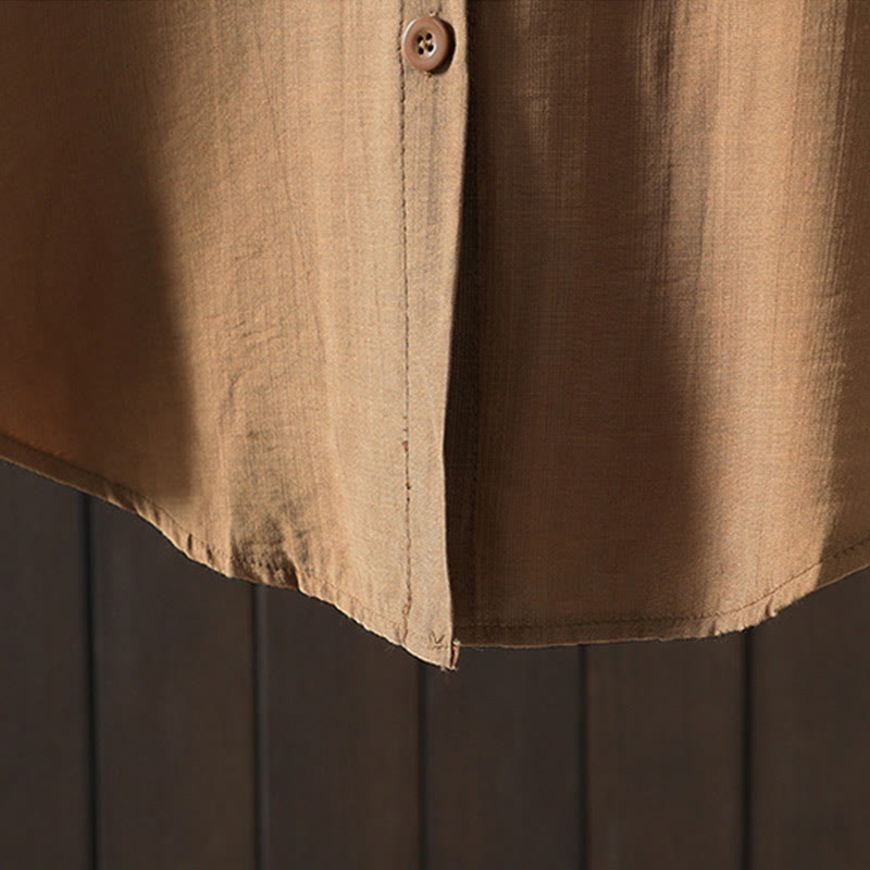 Breathable Cotton Stand Collar Everyday Layering Coat
