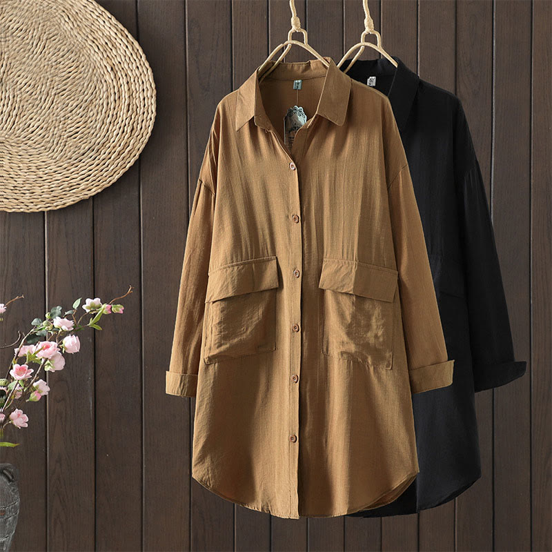 Breathable Cotton Stand Collar Everyday Layering Coat