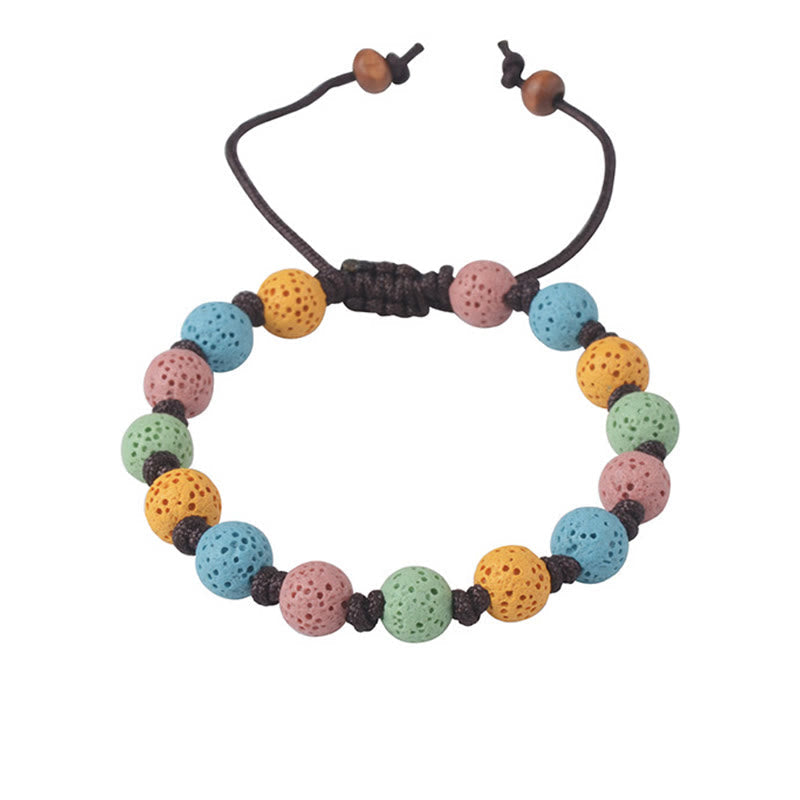 Adjustable Multi-Color Lava Stone Grounding Bracelet