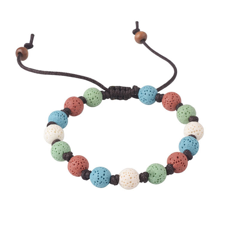 Adjustable Multi-Color Lava Stone Grounding Bracelet