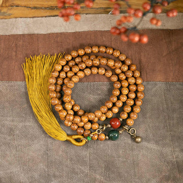 108 Mala Beads Bodhi Seed Wisdom Peace Tassel Bracelet