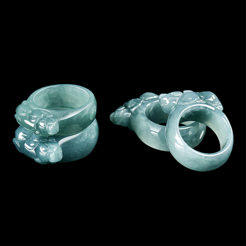 Fengshui Wealth Prosperity Jade PiXiu Luck Ring