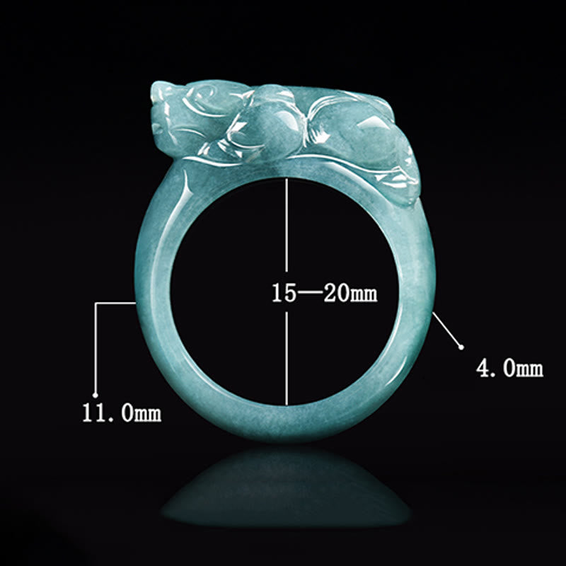 Fengshui Wealth Prosperity Jade PiXiu Luck Ring