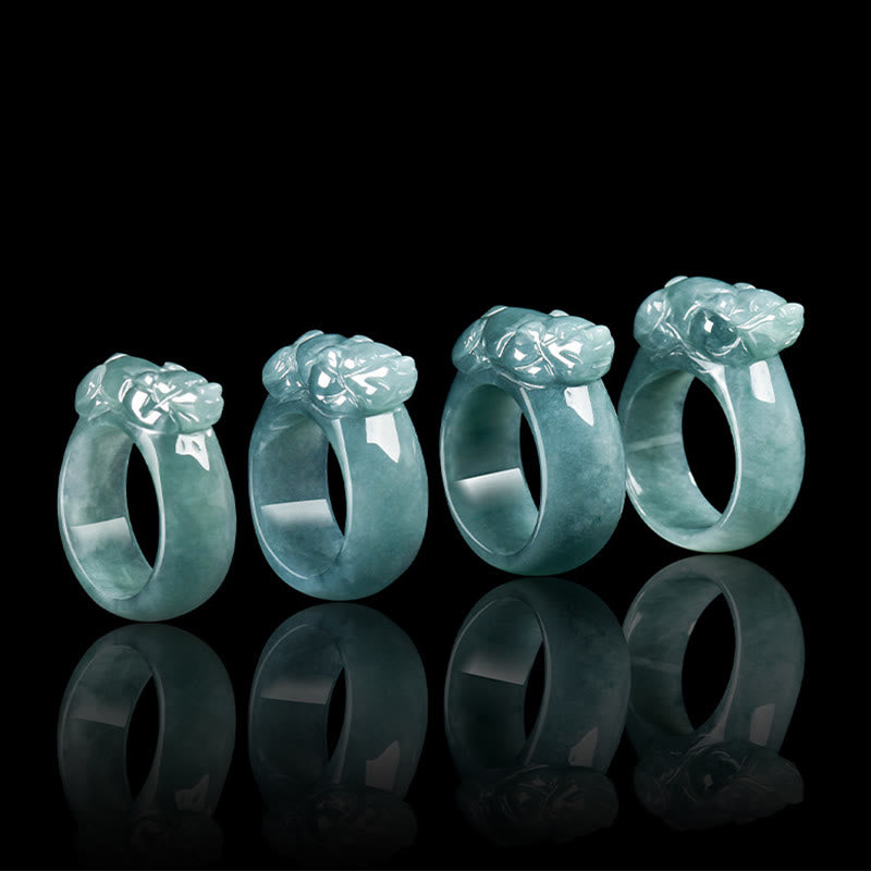 Fengshui Wealth Prosperity Jade PiXiu Luck Ring